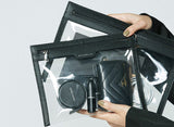 皮革防水PCV透明化妝包文件袋拉鏈包，可印公司 Logo 或圖案