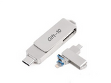 Standard USB with Type-C & Lightning，免費印 Logo，訂製500個8GB，每個只需