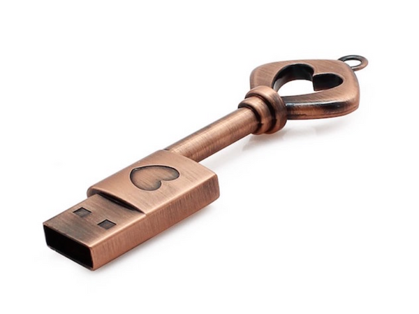 復古鎖匙型USB手指，可印公司 Logo 圖案或刻字