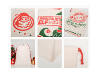 帆布聖誕禮物束口袋，可印公司 Logo 或圖案