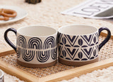 花紋風陶瓷早餐杯子，可印公司 Logo 或圖案
